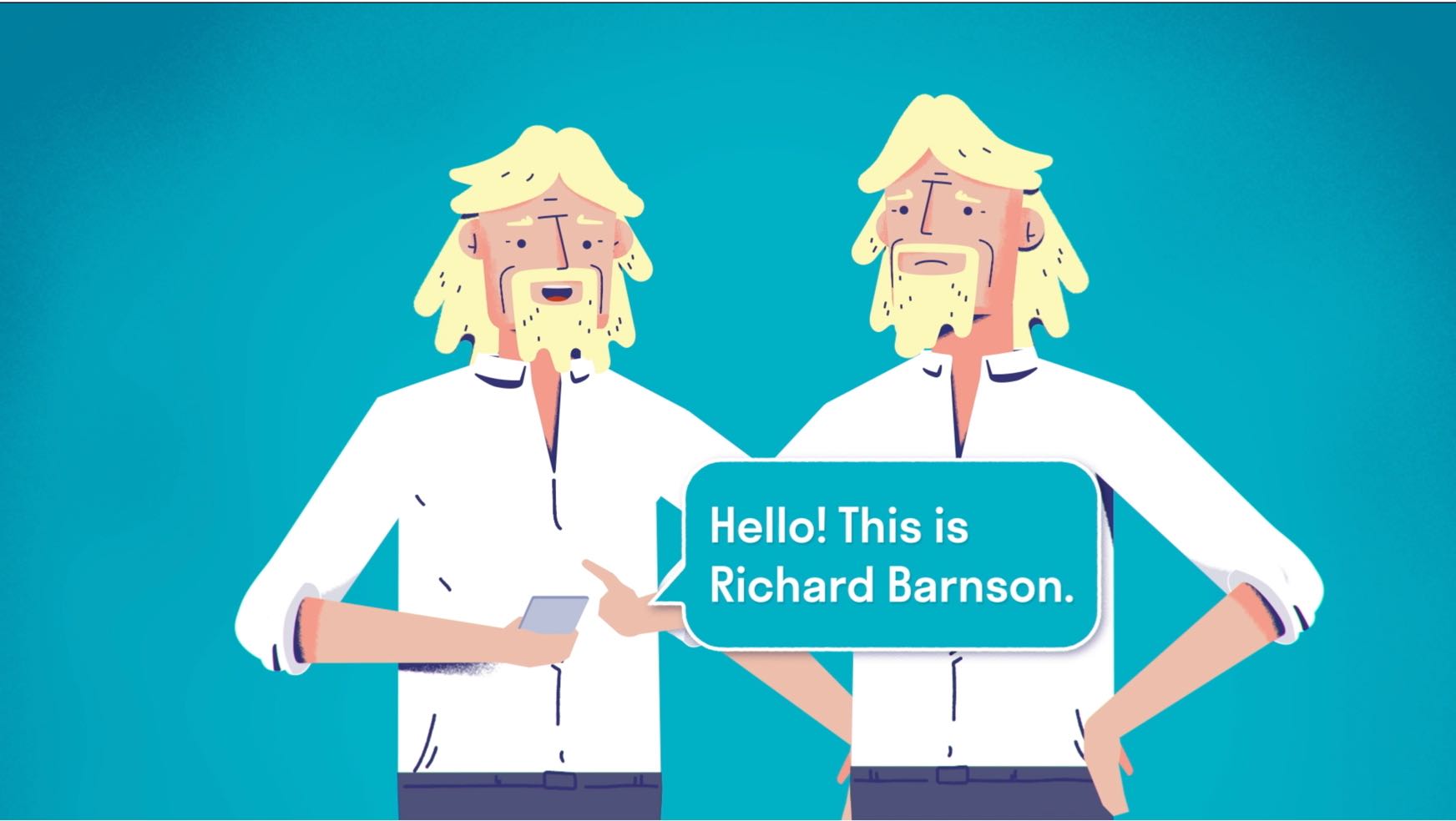 Richard Branson report a scam animation